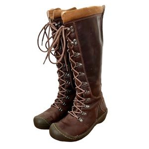 Keen Clara Tall Leather Lace-up Boots
